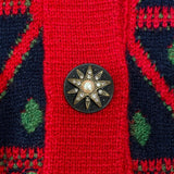 シャネル CHANEL ニットシャツカーディガン P52053 レッド/ネイビー カシミヤ レディース カーディガン