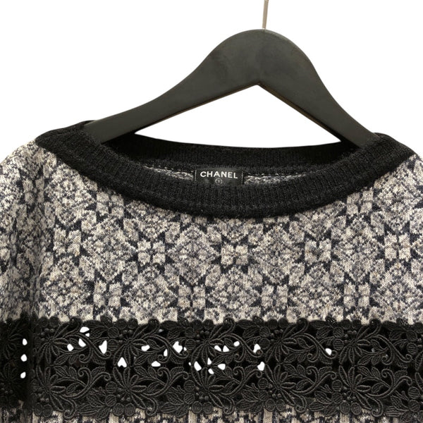 シャネル CHANEL ノルディック柄長袖ニットセーター P54481 ブラック モヘア レディース セーター