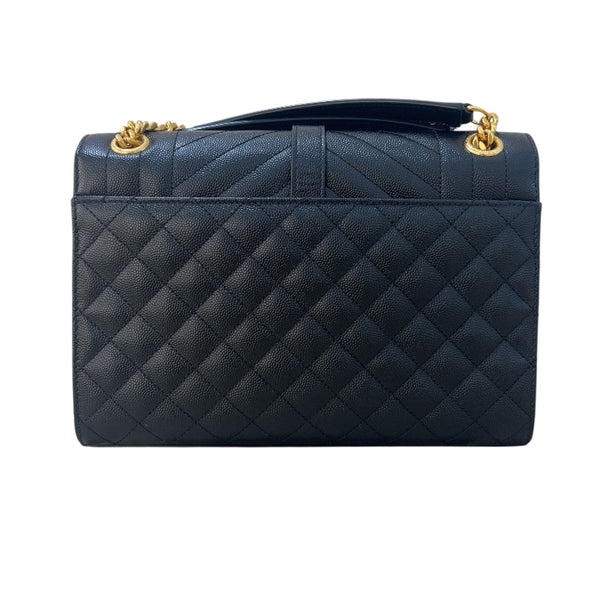 サンローラン SAINT LAURENT エンヴェロップ ミディアム 600185BOW911000 ブラック　GD金具 カーフレザー レディース ショルダーバッグ