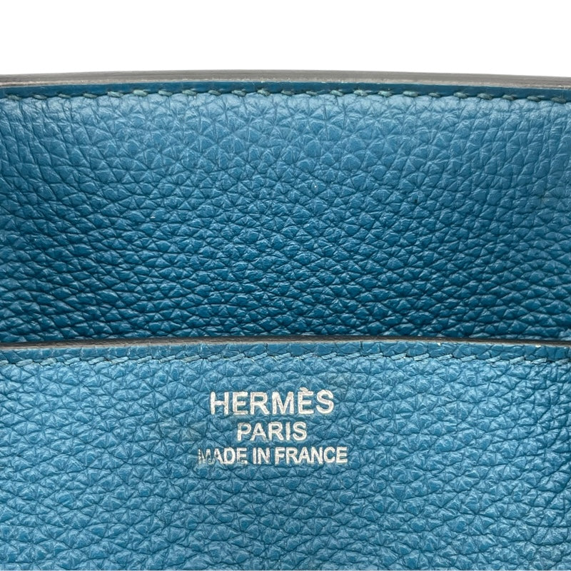 エルメス HERMES バーキン35 □Q刻 ブルーイズミール SV金具 トゴ レディース ハンドバッグ