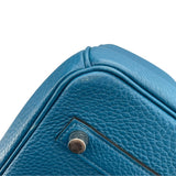 エルメス HERMES バーキン35 □Q刻 ブルーイズミール SV金具 トゴ レディース ハンドバッグ