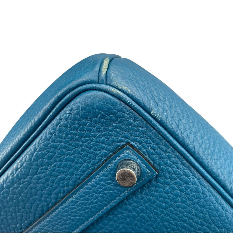 エルメス HERMES バーキン35 □Q刻 ブルーイズミール SV金具 トゴ レディース ハンドバッグ