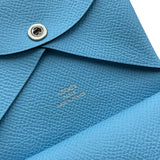 エルメス HERMES カルヴィデュオ B刻 セレステ SV金具 エプソン レディース カードケース