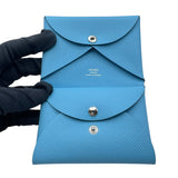 エルメス HERMES カルヴィデュオ B刻 セレステ SV金具 エプソン レディース カードケース