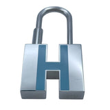 エルメス HERMES Hモチーフキーホルダー シルバーxライトブルー メタル/ラッカー レディース キーホルダー