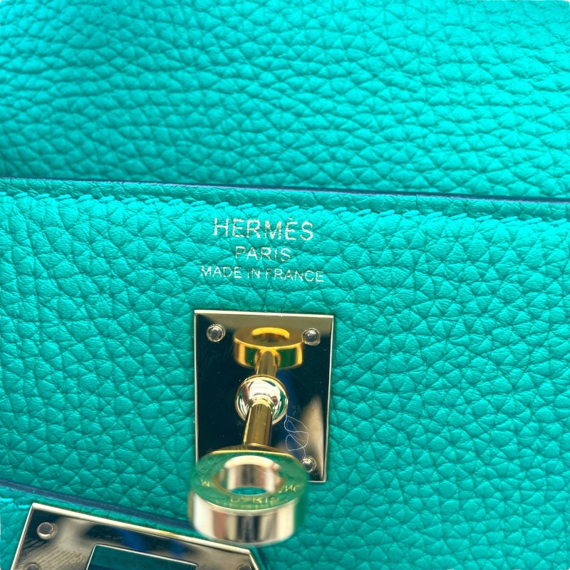 エルメス HERMES ケリー25 内縫い Z刻印 ミント GD金具 トゴ レディース ショルダーバッグ