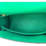 エルメス HERMES ケリー25 内縫い Z刻印 ミント GD金具 トゴ レディース ショルダーバッグ
