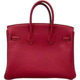 エルメス HERMES バーキン25 D刻 ルージュグレナ GD金具 トゴ レディース ハンドバッグ