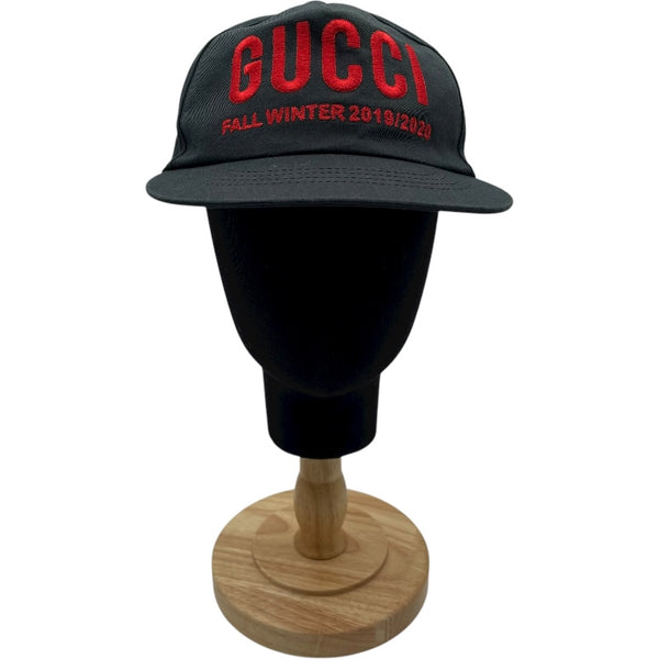 グッチ GUCCI ロゴ刺繍ベースボールキャップ 596211 ブラック コットン ユニセックス その他ファッション雑貨
