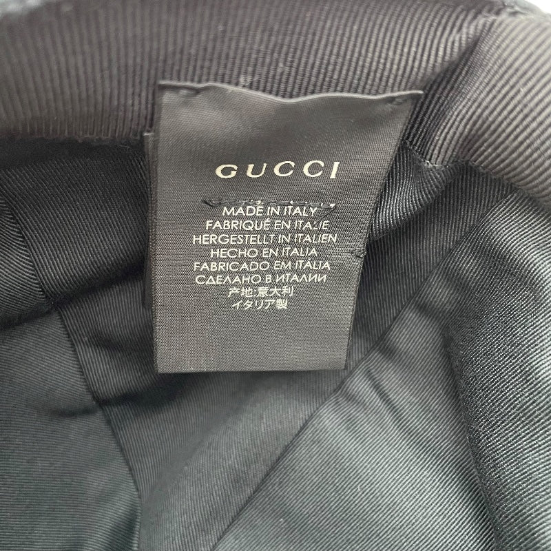 グッチ GUCCI ロゴ刺繍ベースボールキャップ 596211 ブラック コットン ユニセックス その他ファッション雑貨