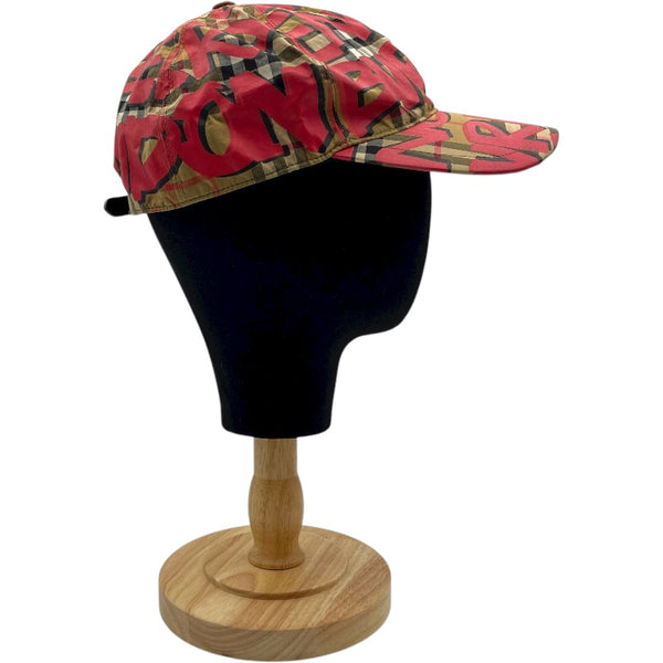 バーバリー BURBERRY グラフィティチェックベースボールキャップ 4074816 レッド コットン メンズ その他ファッション雑貨