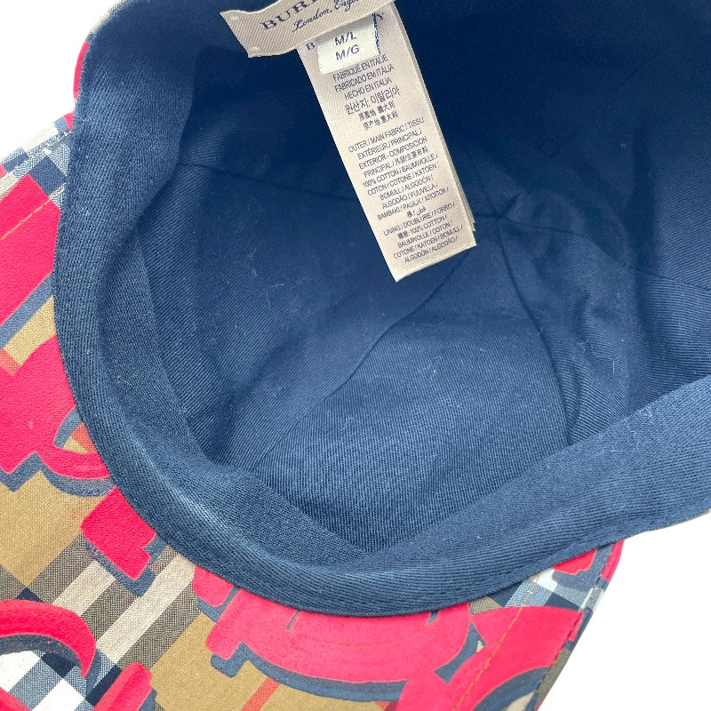 バーバリー BURBERRY グラフィティチェックベースボールキャップ 4074816 レッド コットン メンズ その他ファッション雑貨