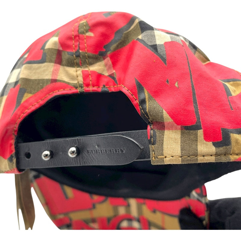 バーバリー BURBERRY グラフィティチェックベースボールキャップ 4074816 レッド コットン メンズ その他ファッション雑貨