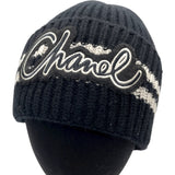 シャネル CHANEL ロゴワッペンニットキャップ ブラック カシミヤ レディース その他ファッション雑貨