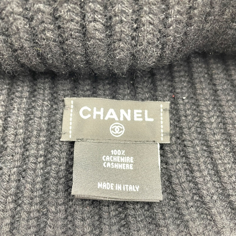 シャネル CHANEL ロゴワッペンニットキャップ ブラック カシミヤ レディース その他ファッション雑貨