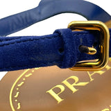 プラダ PRADA スタッズストラップサンダル ブルー スウェード レディース サンダル