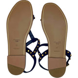 プラダ PRADA スタッズストラップサンダル ブルー スウェード レディース サンダル