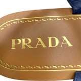 プラダ PRADA スタッズストラップサンダル ブルー スウェード レディース サンダル