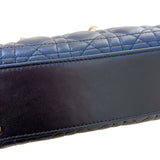 クリスチャン・ディオール Christian Dior MYABCDIOR レディディオールスモール ブラック/ ゴールド金具 ラム レディース ハンドバッグ