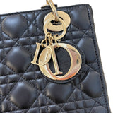 クリスチャン・ディオール Christian Dior MYABCDIOR レディディオールスモール ブラック/ ゴールド金具 ラム レディース ハンドバッグ