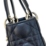クリスチャン・ディオール Christian Dior MYABCDIOR レディディオールスモール ブラック/ ゴールド金具 ラム レディース ハンドバッグ