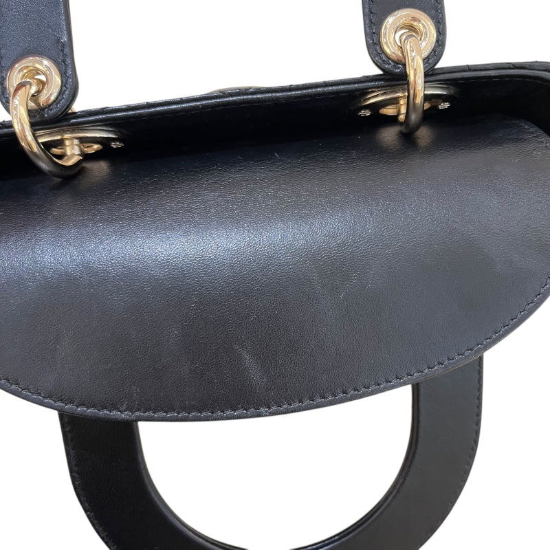 クリスチャン・ディオール Christian Dior MYABCDIOR レディディオールスモール ブラック/ ゴールド金具 ラム レディース ハンドバッグ