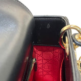 クリスチャン・ディオール Christian Dior MYABCDIOR レディディオールスモール ブラック/ ゴールド金具 ラム レディース ハンドバッグ