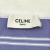 セリーヌ CELINE トリヨンフ刺繍ボーダニットポロシャツ RYOHV886Z パープル コットン メンズ ポロシャツ