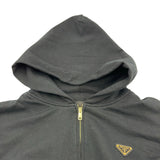 プラダ PRADA トライアングルロゴジップアップパーカー UJL56D ブラック コットン メンズ パーカー