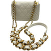 シャネル CHANEL マトラッセミニフラップチェーンショルダー ホワイト ゴールド金具 キャビア レディース ショルダーバッグ