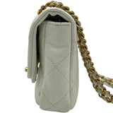 シャネル CHANEL マトラッセミニフラップチェーンショルダー ホワイト ゴールド金具 キャビア レディース ショルダーバッグ