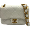 シャネル CHANEL マトラッセミニフラップチェーンショルダー ホワイト ゴールド金具 キャビア レディース ショルダーバッグ
