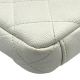 シャネル CHANEL マトラッセミニフラップチェーンショルダー ホワイト ゴールド金具 キャビア レディース ショルダーバッグ