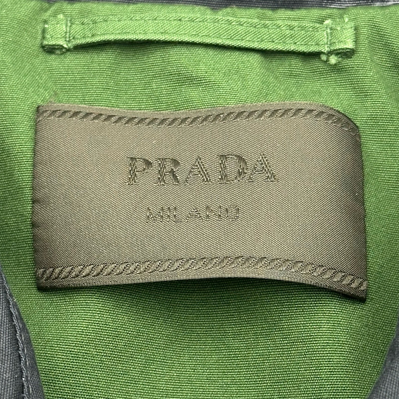プラダ PRADA ロゴ刺繍コットンジャケット SGC885 ネイビー コットン