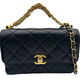 シャネル CHANEL マトラッセロゴチェーンショルダー ASM3241 ブラック ゴールド金具 ラム レディース ショルダーバッグ