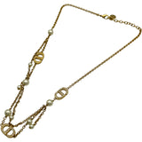 クリスチャン・ディオール Christian Dior Petit CDネックレス ゴールド メタル/ラインストーン/フェイクパール アクセサリー