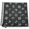 シャネル CHANEL ロゴリバーシブルストール ブラック/ホワイト ウール/シルク レディース ストール