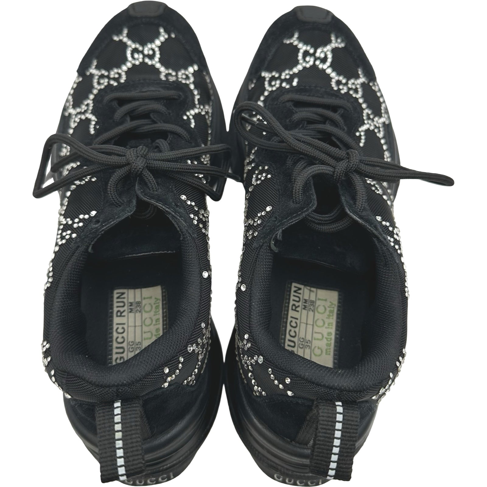 グッチ GUCCI GGラインストーン装飾ローカットスニーカー 758088
