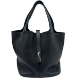 エルメス HERMES ピコタンロックMM D刻 ブラック シルバー金具 トリヨン レディース ハンドバッグ