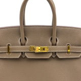 エルメス HERMES バーキン25 Z刻 エトゥープ ゴールド金具 トゴ レディース ハンドバッグ