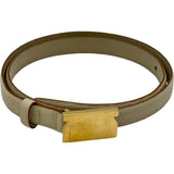 サルヴァトーレ・フェラガモ Salvatore Ferragamo ロゴプレートベルト 23-8697 ベージュ ゴールド金具 レザー レディース ベルト