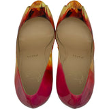 クリスチャン・ルブタン Christian louboutin オープントゥヒールパンプス ピンク ポリ塩化ビニル レディース パンプス