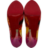 クリスチャン・ルブタン Christian louboutin オープントゥヒールパンプス ピンク ポリ塩化ビニル レディース パンプス