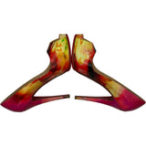 クリスチャン・ルブタン Christian louboutin オープントゥヒールパンプス ピンク ポリ塩化ビニル レディース パンプス