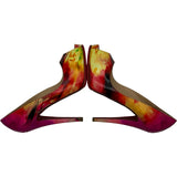 クリスチャン・ルブタン Christian louboutin オープントゥヒールパンプス ピンク ポリ塩化ビニル レディース パンプス