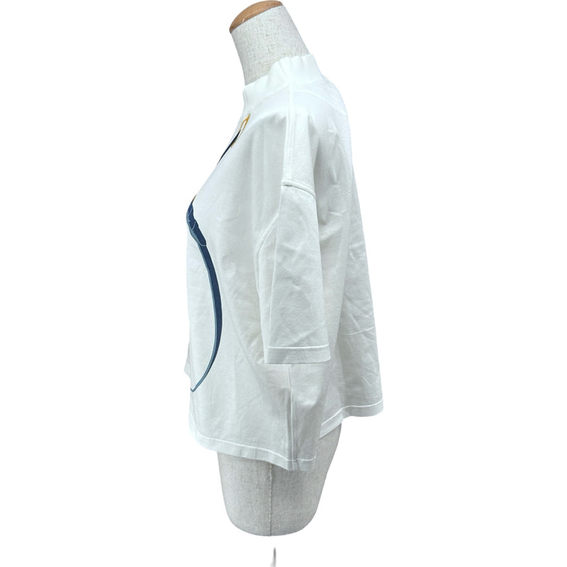 h*u様 新品　エルメス　チュニックTシャツ　ロング エルメス HERMES コーチング リミックス半袖Tシャツ 5E4621DM ホワイト