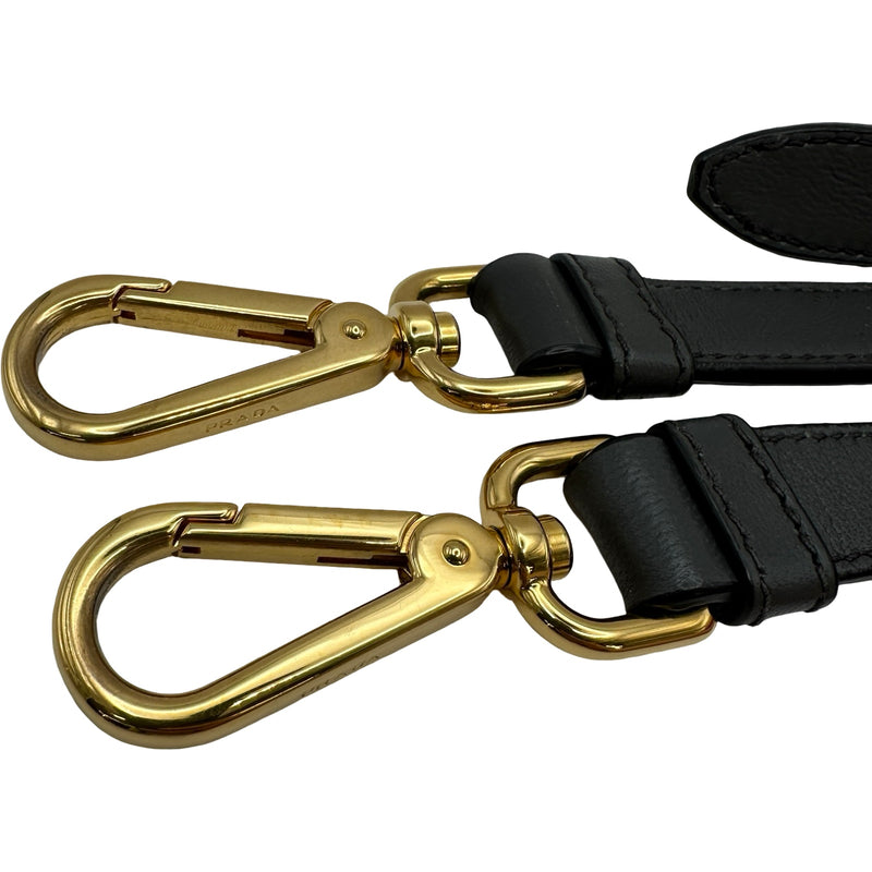 ブラックレザー ハンドバッグ ゴールド金具 プラダ PRADA ギャザー2WAYハンドバッグ BN1792 グレー ゴールド金具