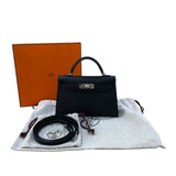 エルメス HERMES ミニケリー２ K刻印　(2025年製) ブラック/シルバー金具 エプソン レディース ショルダーバッグ