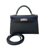 エルメス HERMES ミニケリー２ K刻印　(2025年製) ブラック/シルバー金具 エプソン レディース ショルダーバッグ
