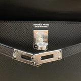 エルメス HERMES ミニケリー２ K刻印　(2025年製) ブラック/シルバー金具 エプソン レディース ショルダーバッグ